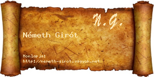 Németh Girót névjegykártya